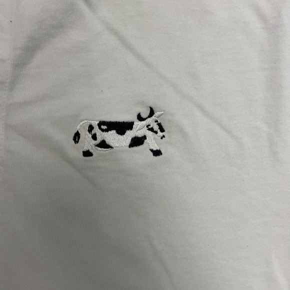 Vintage Marci lipmen cow shirt mens large white 2000s y2k long sleeve - Picture 3 of 10